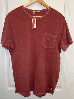 Marine Layer NWT Vintage Heavy Slub Pocket Tee in Marsala Red